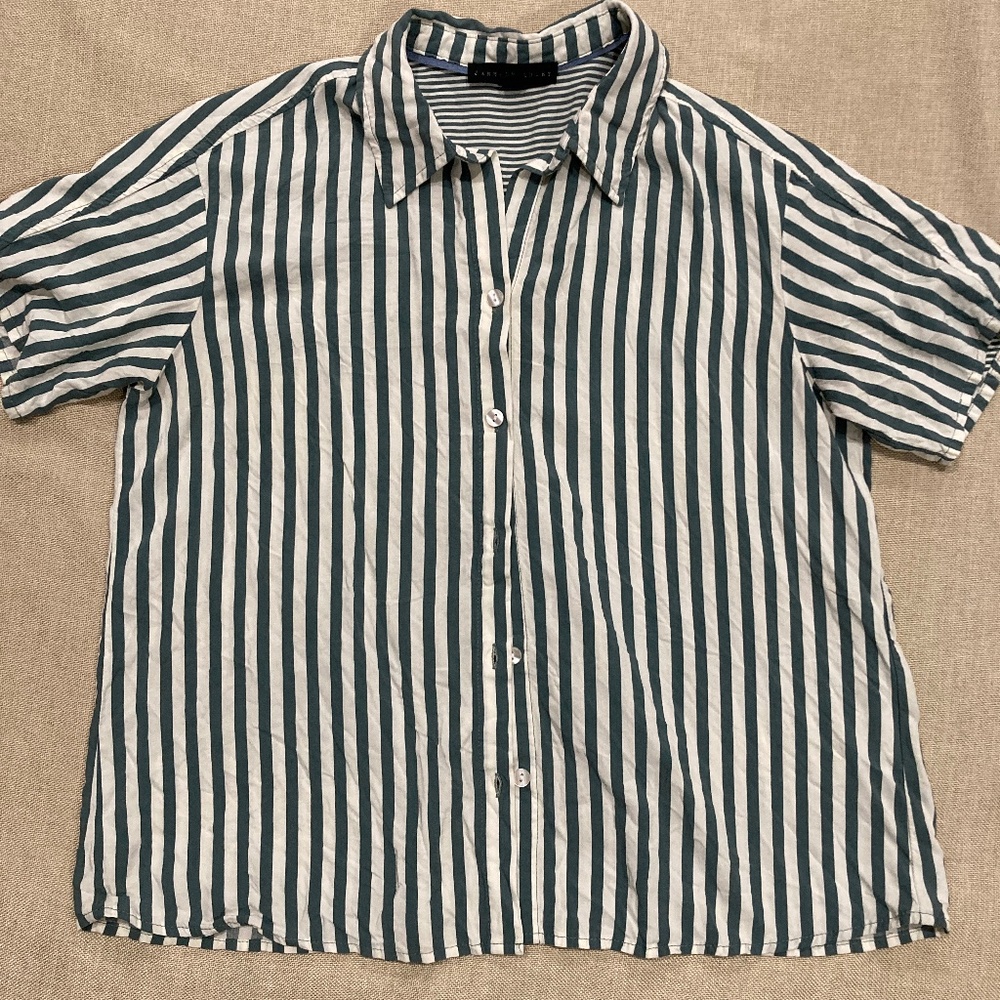 Green and button up shirt